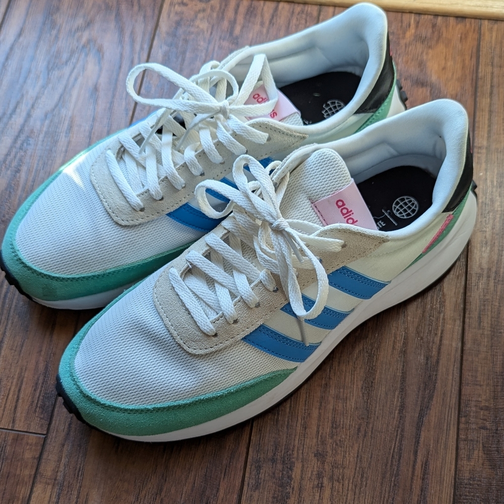 Adidas White and Blue Sneakers